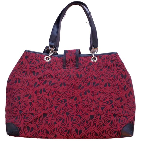 Diane Von Furstenberg Heart Print Large Luggage Tote bag Item #1913 - Picture 5 of 8